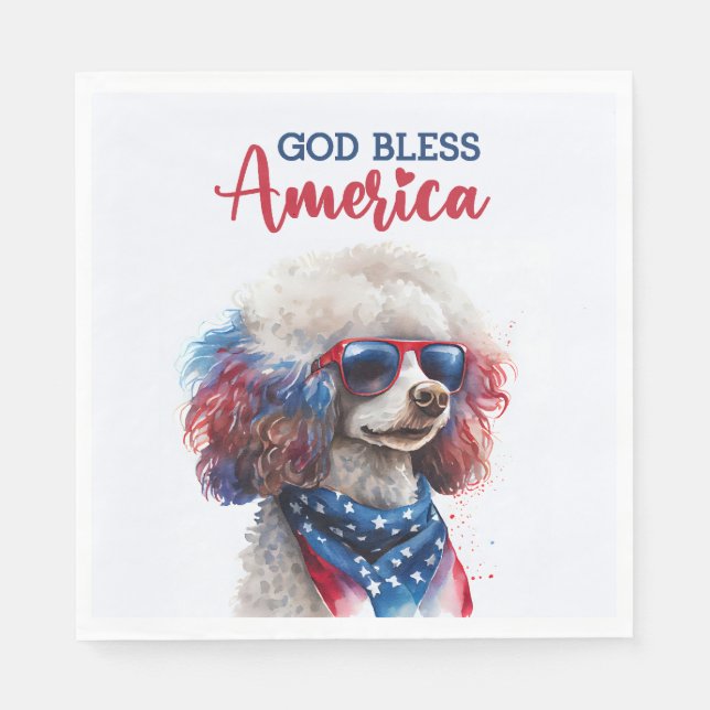 Patriotic Dog-Poodle Napkin (Front)