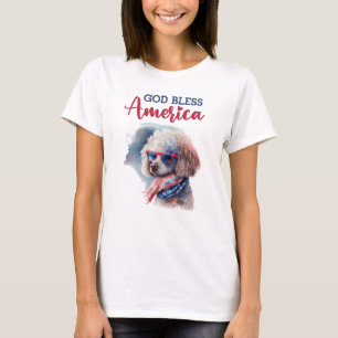 Patriotic Dog-Poodle T-Shirt