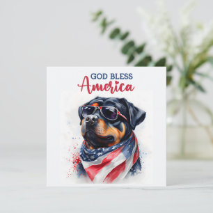 Patriotic Dog-Rottweiler 4th of July Card