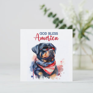 Patriotic Dog-Rottweiler 4th of July Card