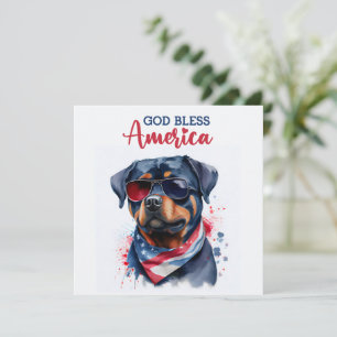 Patriotic Dog-Rottweiler 4th of July Card