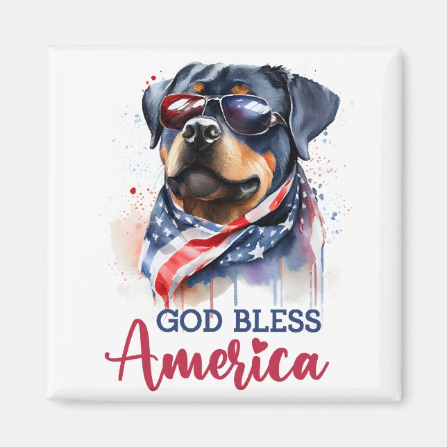 Patriotic Dog-Rottweiler Magnet (Front)