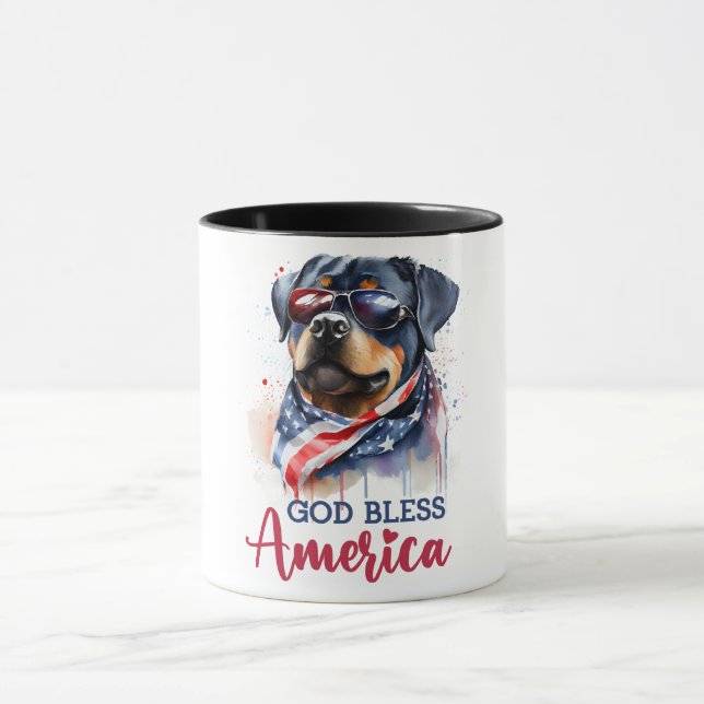 Patriotic Dog-Rottweiler Mug (Center)