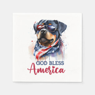 Patriotic Dog-Rottweiler Napkin