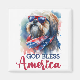 Patriotic Dog-Shih tzu Magnet