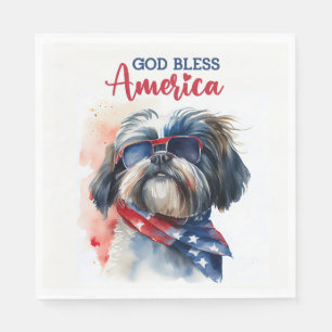 Patriotic Dog-Shih tzu Napkin