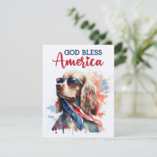 Patriotic Dog-Spaniel 4th of July Card