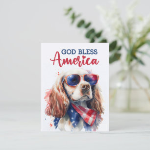 Patriotic Dog-Spaniel 4th of July Card