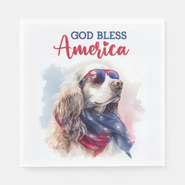 Patriotic Dog-Spaniel Napkin (Front)