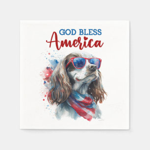 Patriotic Dog-Spaniel Napkin