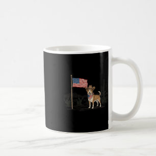 Patriotic Dog Usa 4th Of July American Flag Wester Coffee Mug