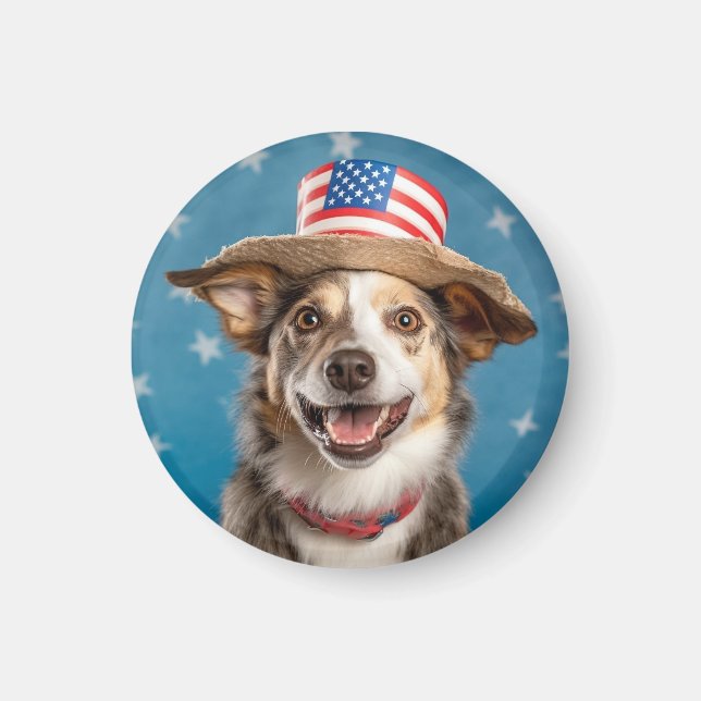 Patriotic Dog USA Election  Magnet (Front)