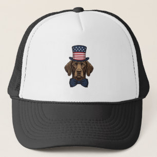 Patriotic Dog Vintage Engraving Shirt Design_1 Trucker Hat