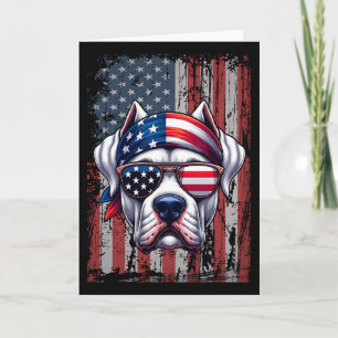 Patriotic Dogo Argentino Dog Lover Us Flag Indepen Card