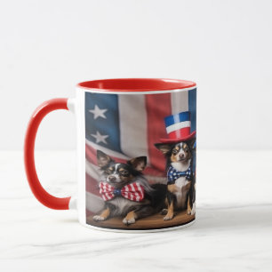 Patriotic Dogs 4th of July Mug