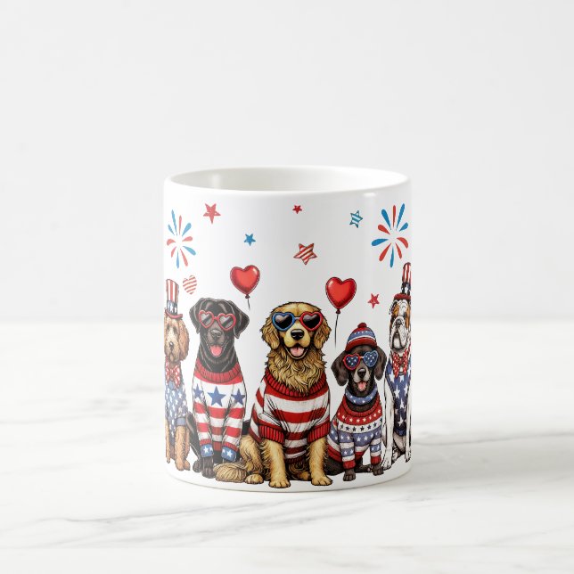 Patriotic Dogs  Coffee Mug (Center)