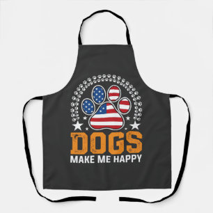Patriotic Dogs Paw Print Vector Apron