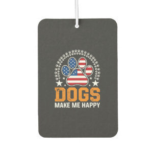 Patriotic Dogs Paw Print Vector Car Air Freshener