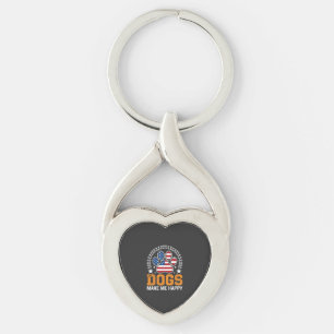 Patriotic Dogs Paw Print Vector Key Ring
