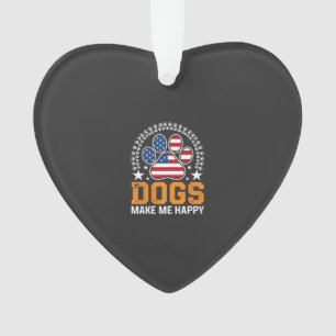 Patriotic Dogs Paw Print Vector Ornament