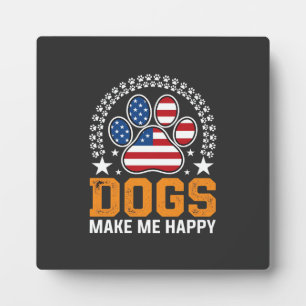 Patriotic Dogs Paw Print Vector Plaque