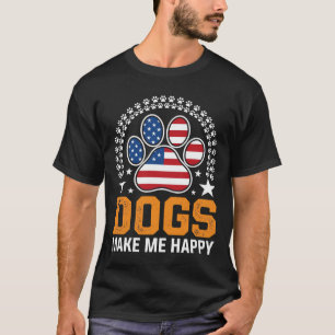 Patriotic Dogs Paw Print Vector T-Shirt