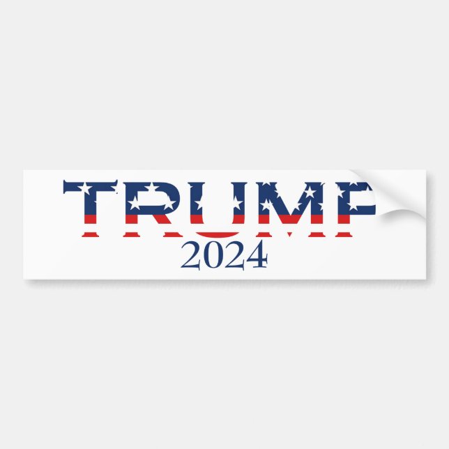 Patriotic Donald Trump 2024 Bumper Sticker (Front)