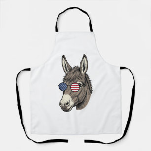 Patriotic Donkey Sunglasses Vintage Shirt Design_1 Apron