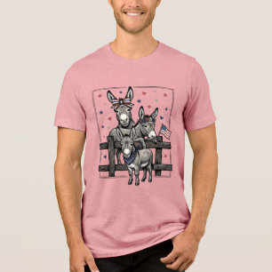 Patriotic Donkeys Vintage 4th of July Shirt Design