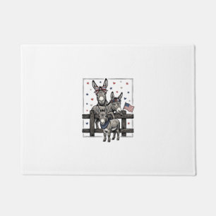Patriotic Donkeys Vintage 4th of July Shirt Design Doormat