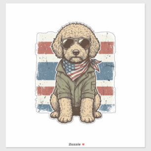 Patriotic Doodle Dog Vintage Engraving Shirt Desig