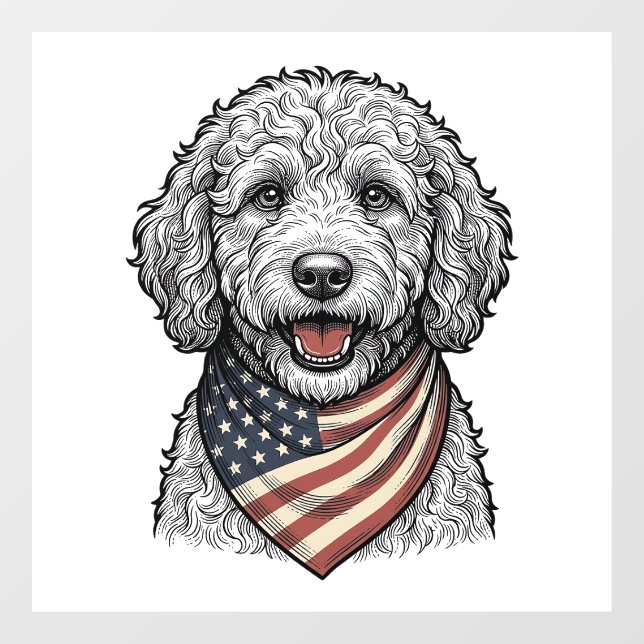 Patriotic Doodle Dog Vintage Engraving Vector Desi (Sheet)