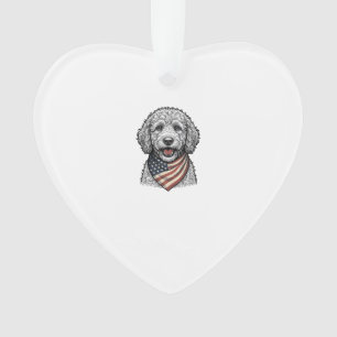 Patriotic Doodle Dog Vintage Engraving Vector Desi Ornament