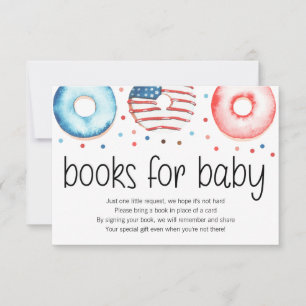 Patriotic Doughnut Baby Sprinkle Books for Baby Ca Thank You Card