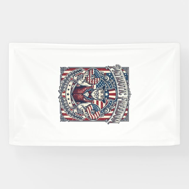 Patriotic Doughnut Lover Vector Graphic Tee_1 Banner (Horizontal)
