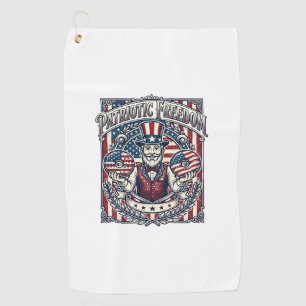 Patriotic Doughnut Lover Vector Graphic Tee_1 Golf Towel
