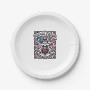 Patriotic Doughnut Lover Vector Graphic Tee_1 Paper Plate