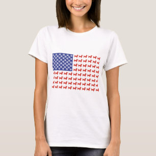 Patriotic Doxie - Dachshund American Flag T-Shirt