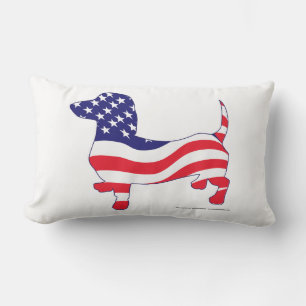 Patriotic Doxie Lumbar Cushion