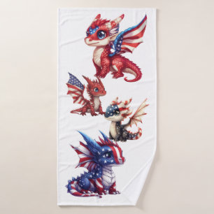 Patriotic Dragon Bath Towel