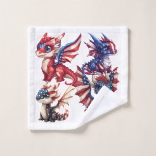 Patriotic Dragon Wash Cloth