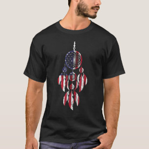 Patriotic Dream Catcher Red White Blue Native Ame T-Shirt
