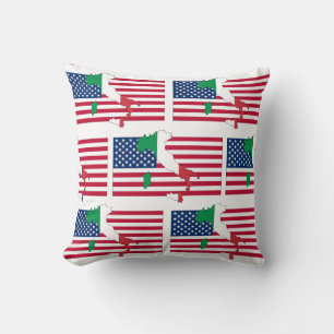 Patriotic Dual Italian American  Cushion