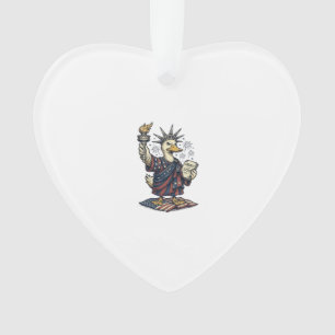 Patriotic Duck 4th of July Vintage T-Shirt Design_ Ornament
