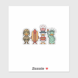 Patriotic Duck and Hot Dog Vintage Vector Shirt_1