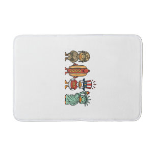 Patriotic Duck and Hot Dog Vintage Vector Shirt_1 Bath Mat