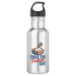 Patriotic Duck Fourth of July Floatie Shirt Design 532 Ml Water Bottle