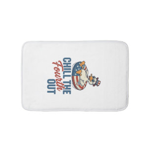 Patriotic Duck Fourth of July Floatie Shirt Design Bath Mat