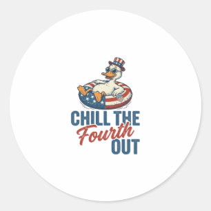 Patriotic Duck Fourth of July Floatie Shirt Design Classic Round Sticker
