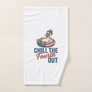 Patriotic Duck Fourth of July Floatie Shirt Design Hand Towel